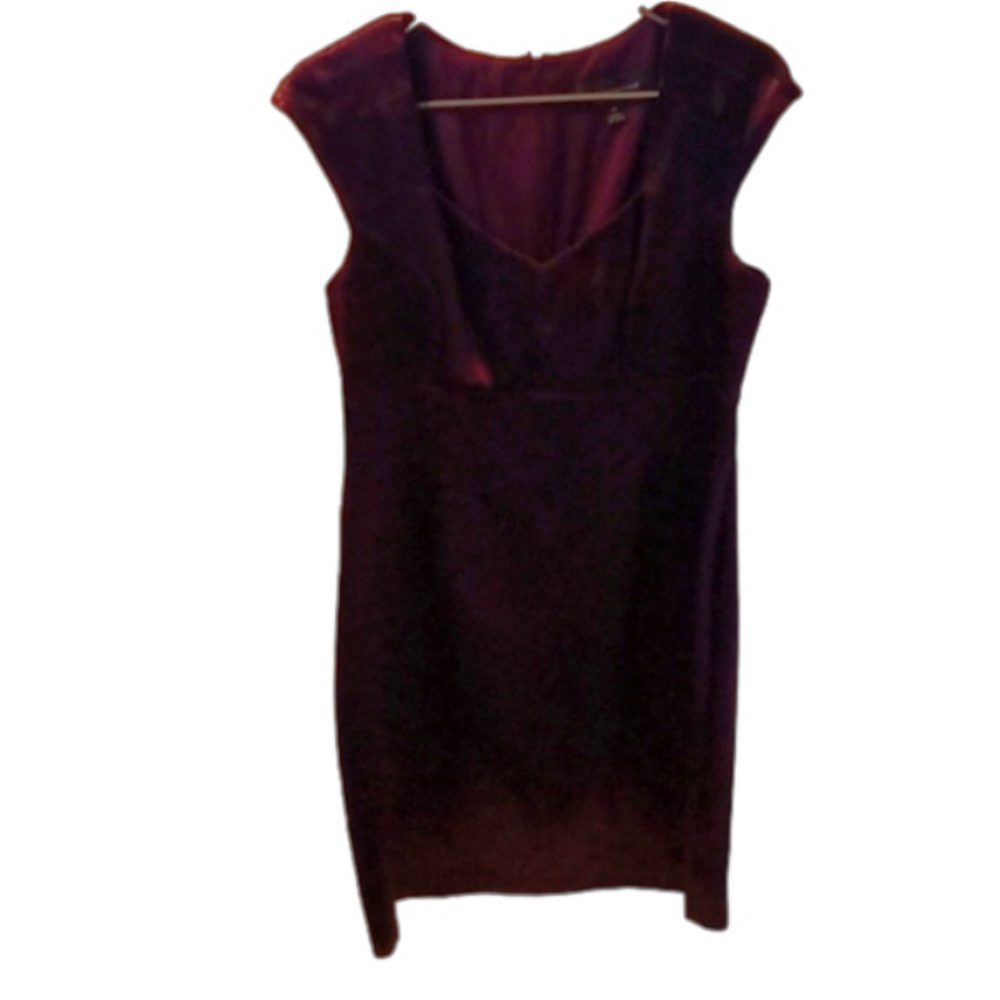 (75)    Connected dark purple satin dress